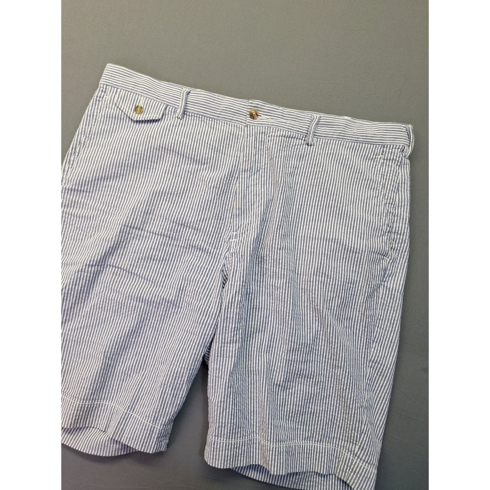 Polo Ralph Lauren Mens 38T Stretch Classic Fit Striped Blue Shorts Preppy Read